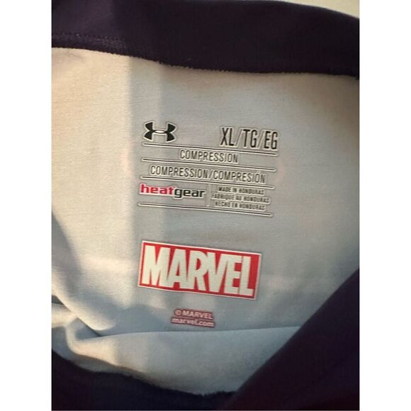 Under Armour Men's Purple Red Marvel Magneto Heat Gear Compression T-Shirt XL - Picture 5 of 7